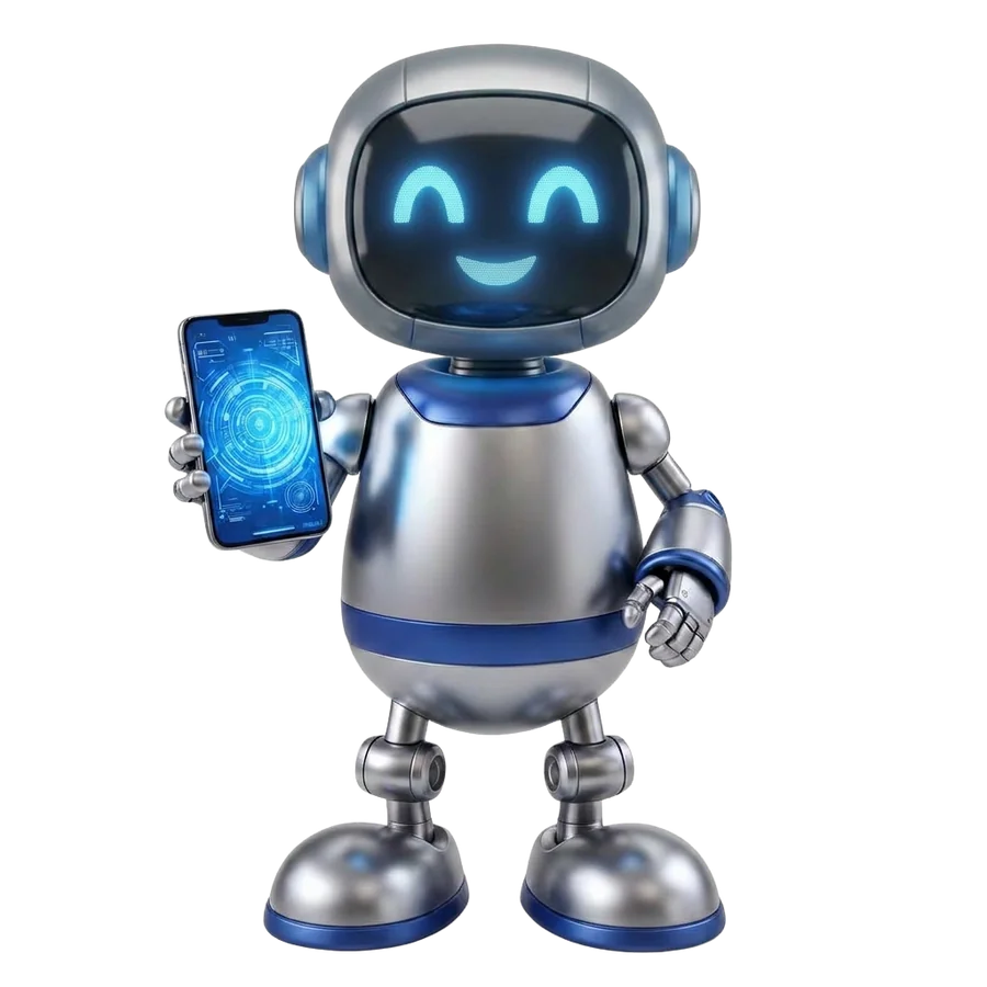 Telefilurens robot visar vägen till webshopen